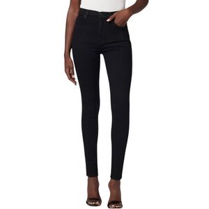 Hudson Barbara Super Skinny Raw Hem Jean in Black